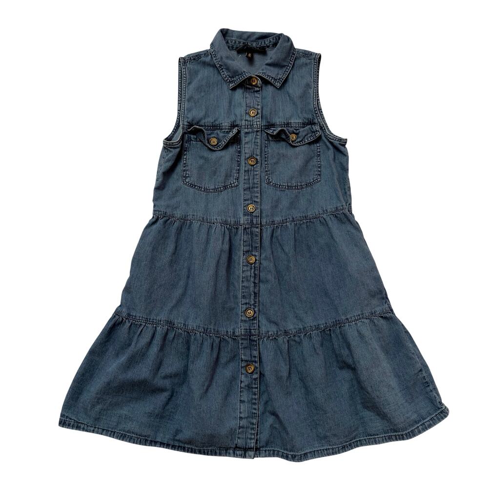 Derek Heart Denim Button Front Sleeveless Shirt Dress Size Small
